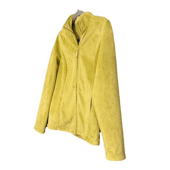 SANDRA Nordstrom Women’s Green Soft Fleece Jacket Full Zip Funnel Neck Coat Med - Picture 4 of 5